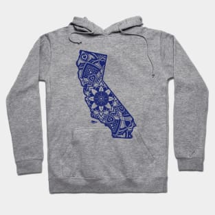 Blue California State Gift Mandala Yoga CA Art Hoodie